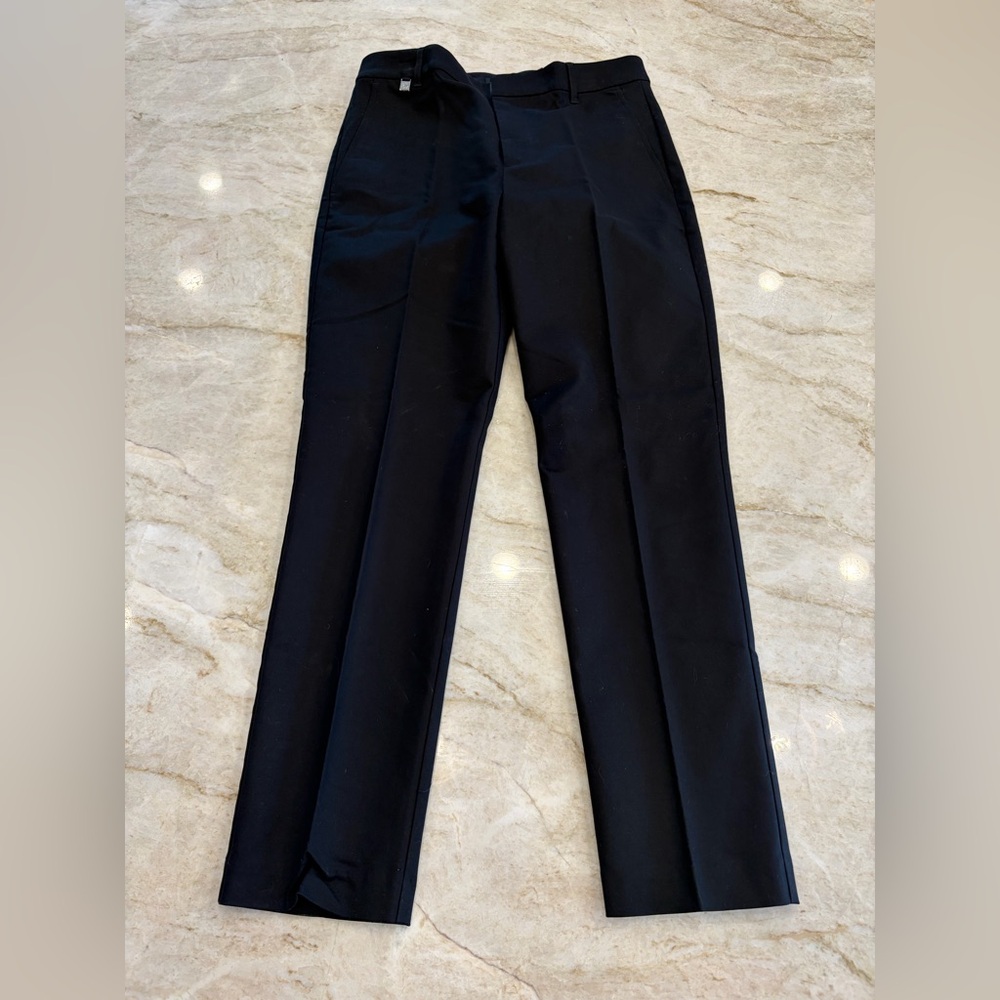 Ralph Lauren Lakythia Cropped Pants Black Flat Front Cotton Size 6